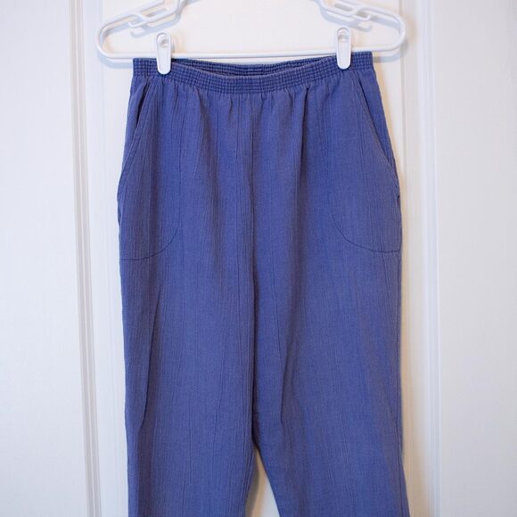 Coastal VTG Blair Pants Periwinkle Textured Crinkle Elastic Waist 10 True Summer - Picture 3 of 9